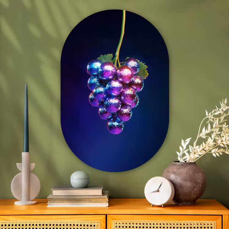 Muurovaal - Glas - Paars - Disco - Feest - Druif — 2