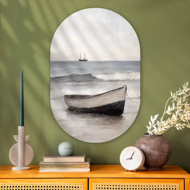 Muurovaal - Glas - Roeiboot - Zee - Horizon — 2