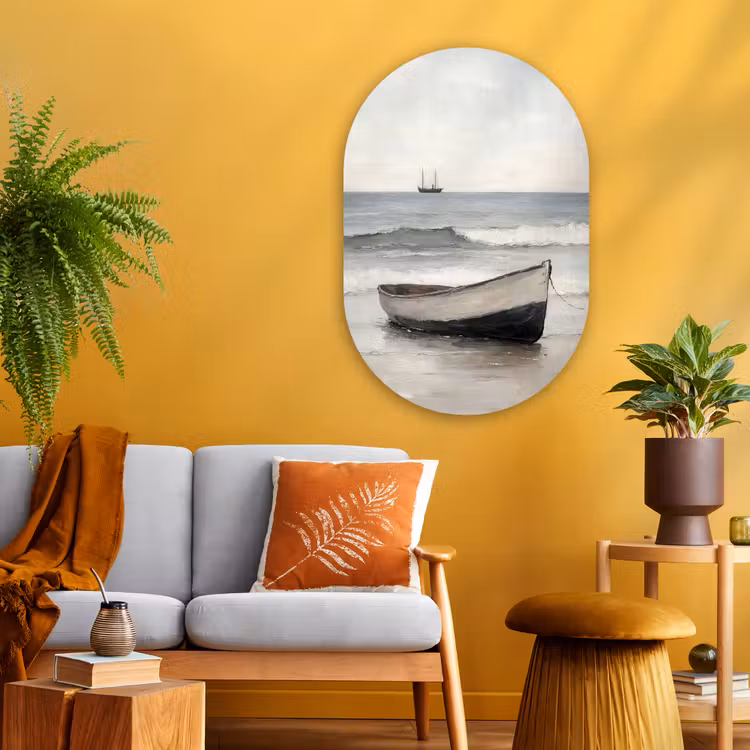 Muurovaal - Glas - Roeiboot - Zee - Horizon — 3