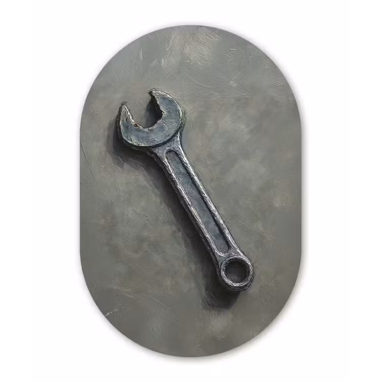 Muurovaal - Glas - Steeksleutel - Schilderij - Gereedschap - Verf — 1
