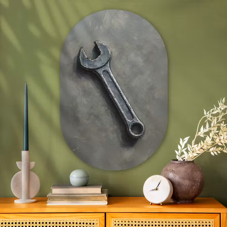 Muurovaal - Glas - Steeksleutel - Schilderij - Gereedschap - Verf — 2