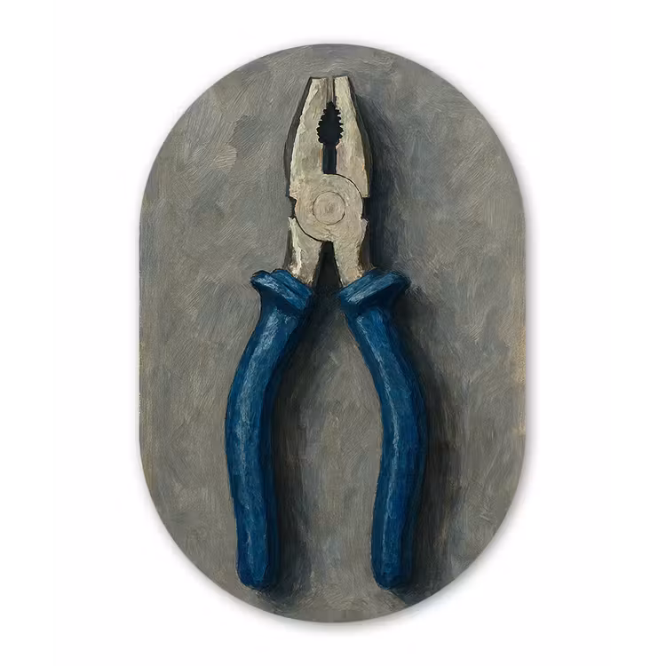 Muurovaal - Glas - Tang - Schilderij - Textuur - Verf — 1