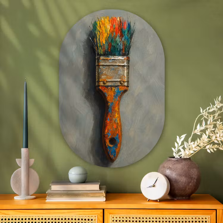 Muurovaal - Glas - Verf - Kwast - Schilderij — 2