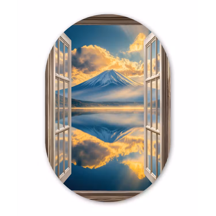 Muurovaal - Glas - Doorkijk - Landschap - Bergen - Uitzicht - Raam — 1