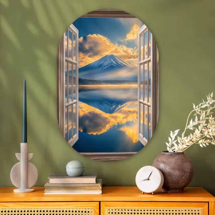 Muurovaal - Glas - Doorkijk - Landschap - Bergen - Uitzicht - Raam — 2
