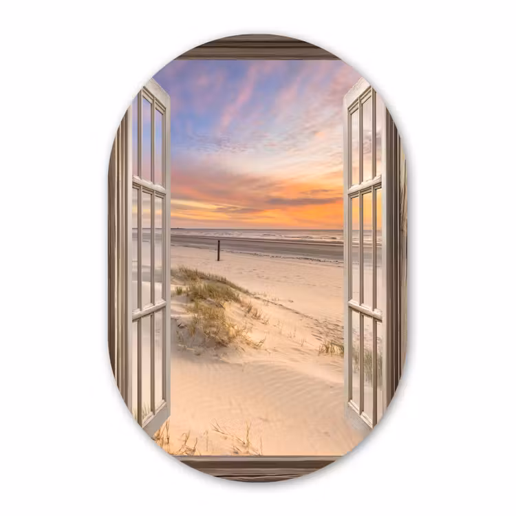 Muurovaal - Glas - Doorkijk - Strand - Duinen - Natuur - Landschap — 1