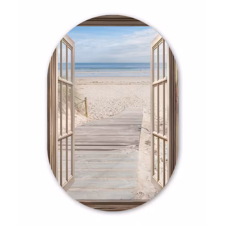 Muurovaal - Glas - Doorkijk - Strand - Duinen - Pad - Landschap — 1