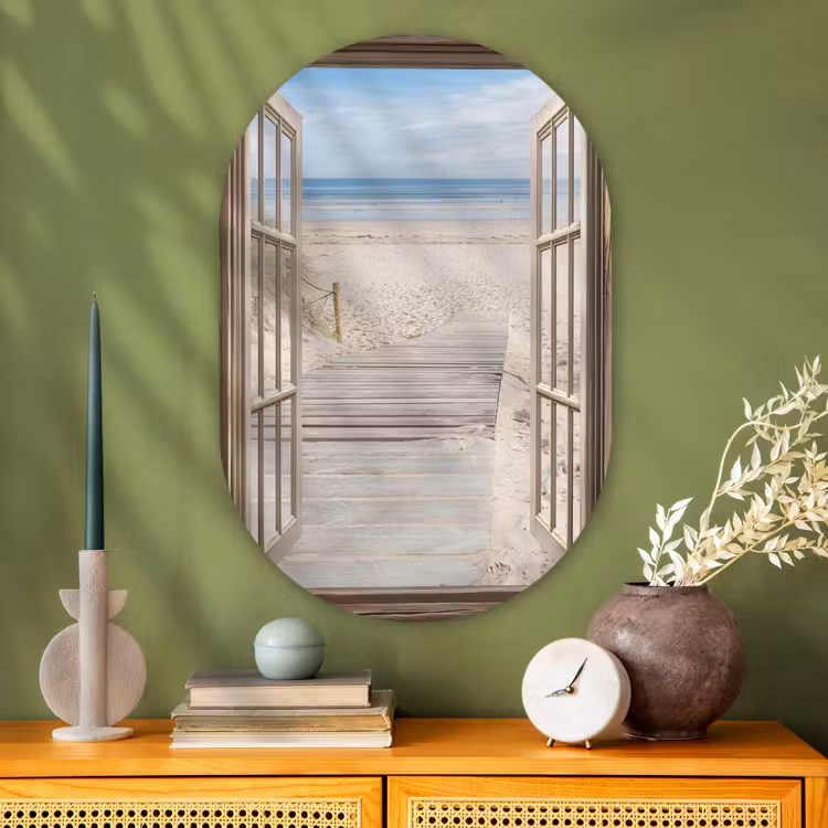 Muurovaal - Glas - Doorkijk - Strand - Duinen - Pad - Landschap — 2