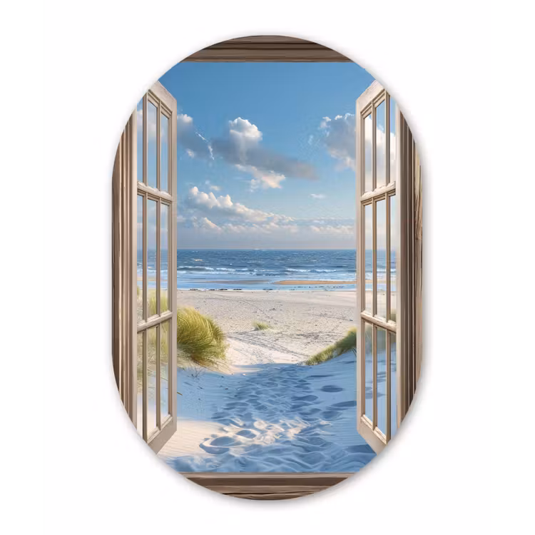 Muurovaal - Glas - Doorkijk - Strand - Raam - Duinen - Zee — 1