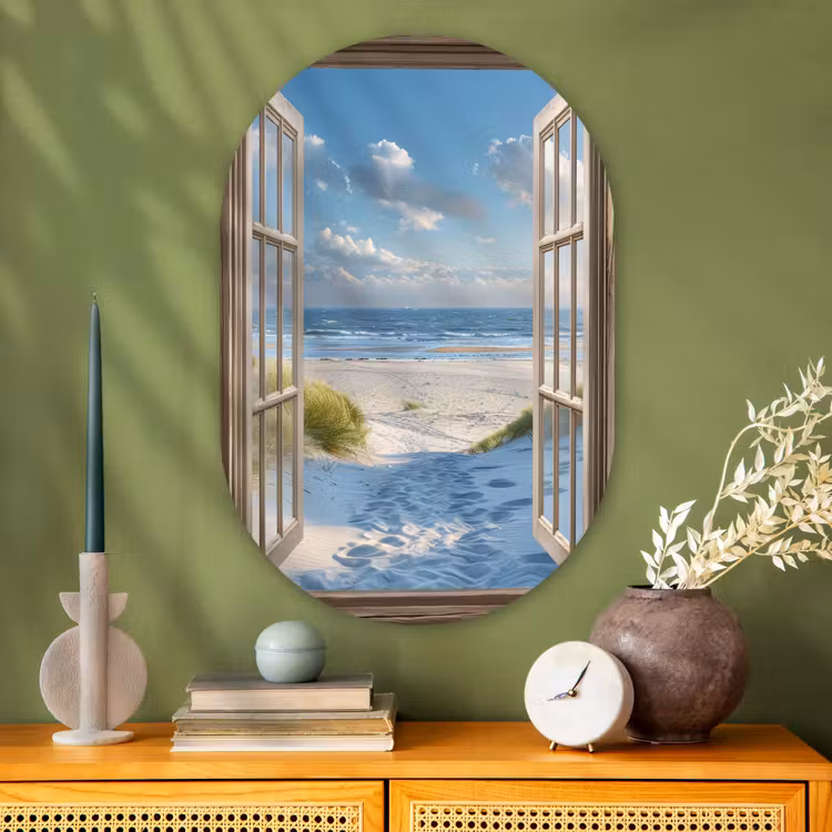 Muurovaal - Glas - Doorkijk - Strand - Raam - Duinen - Zee — 2