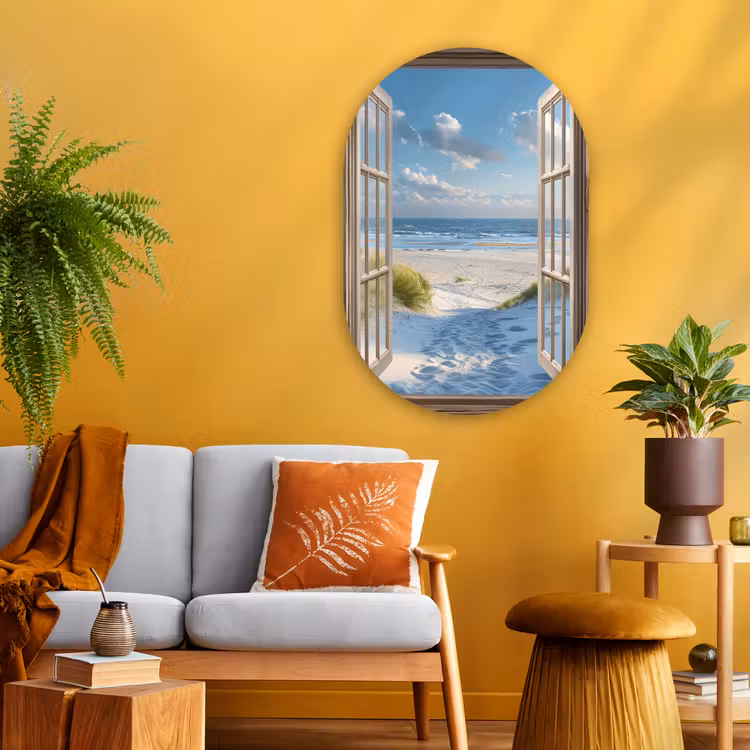 Muurovaal - Glas - Doorkijk - Strand - Raam - Duinen - Zee — 3