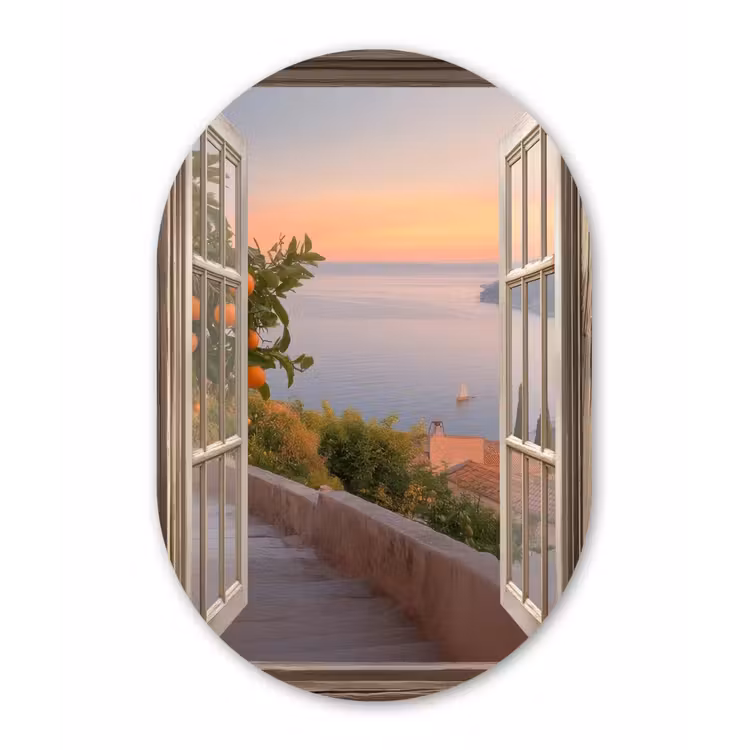 Muurovaal - Glas - Doorkijk - Uitzicht - Meer - Landschap — 1