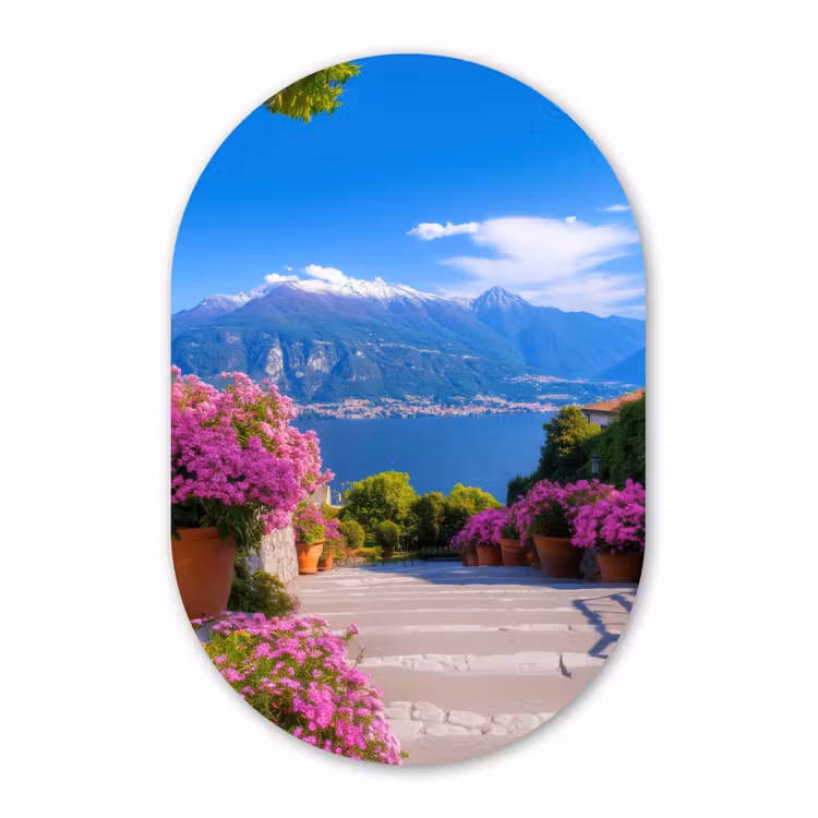 Muurovaal - Glas - Lake Como - Italië - Landschap — 1