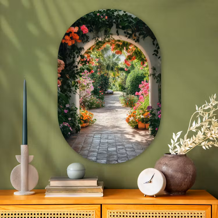 Muurovaal - Glas - Doorkijk - Bloemen - Natuur - Bloementuin — 2