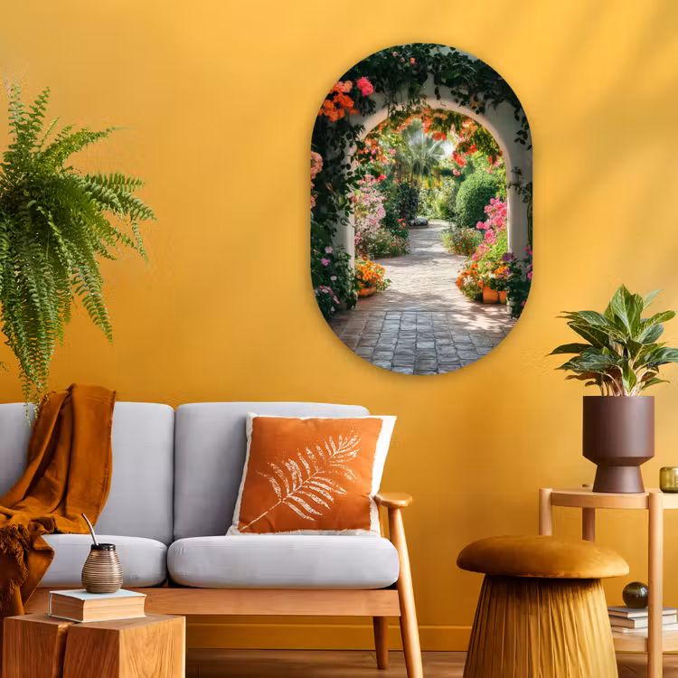 Muurovaal - Glas - Doorkijk - Bloemen - Natuur - Bloementuin — 3