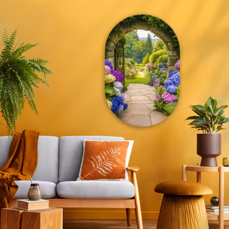 Muurovaal - Glas - Doorkijk - Poort - Hortensia - Bloementuin — 3