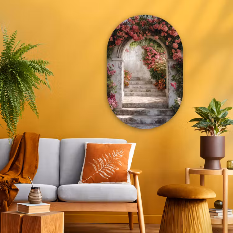 Muurovaal - Glas - Doorkijk - Rozen - Vintage - Poort — 3