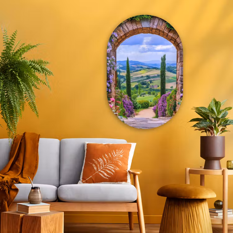 Muurovaal - Glas - Doorkijk - Toscane - Landschap - Poort — 3