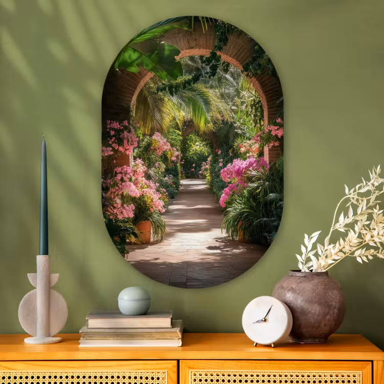 Muurovaal - Glas - Doorkijk - Tropisch - Bloemen - Natuur — 2