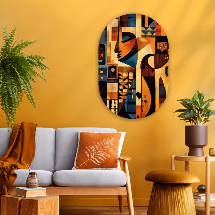 Muurovaal - Glas - Figuren - Abstract - Symbolen — 3