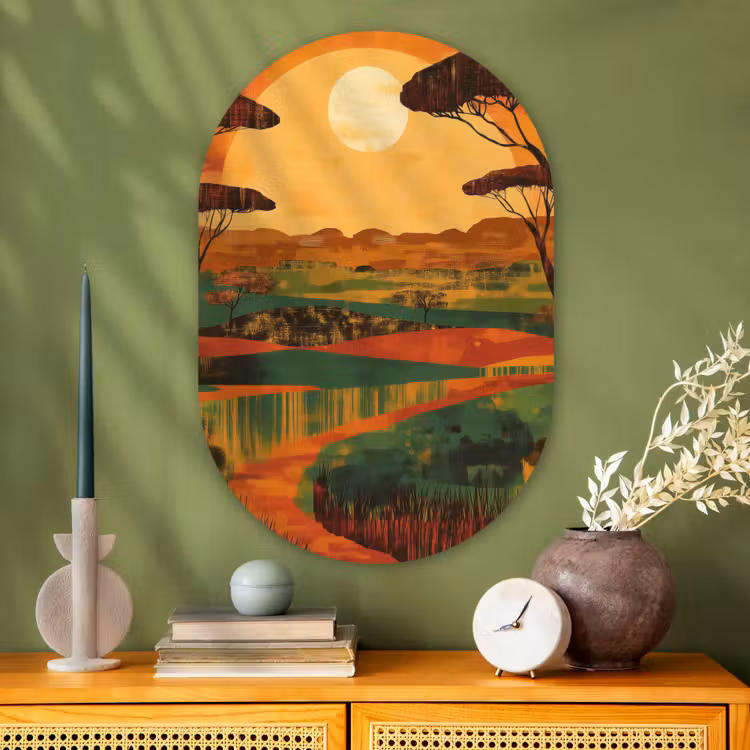 Muurovaal - Glas - Landschap - Afrikaans - Zon — 2