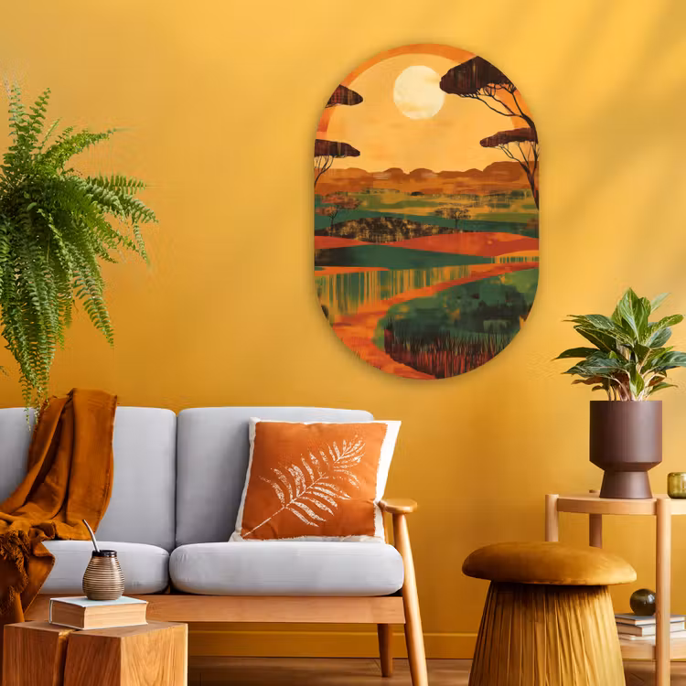 Muurovaal - Glas - Landschap - Afrikaans - Zon — 3