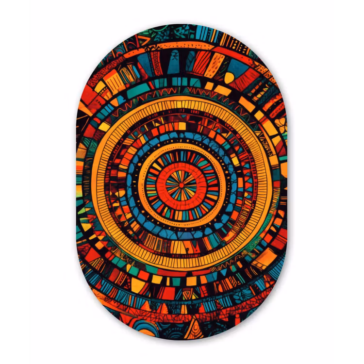 Muurovaal - Glas - Mandala - Cirkels - Patronen — 1