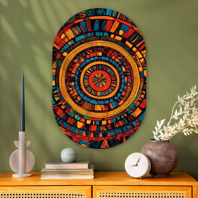 Muurovaal - Glas - Mandala - Cirkels - Patronen — 2