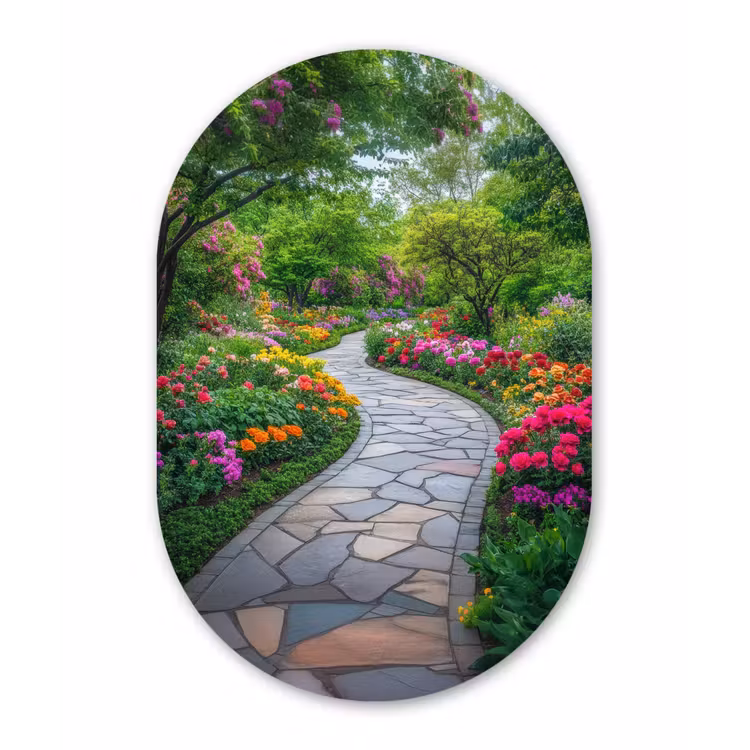 Muurovaal - Glas - Park - Bloemen - Tuin — 1