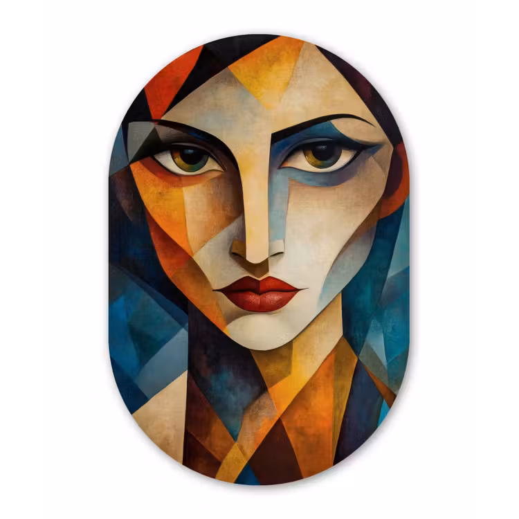 Muurovaal - Glas - Portret - Abstract - Vormen — 1