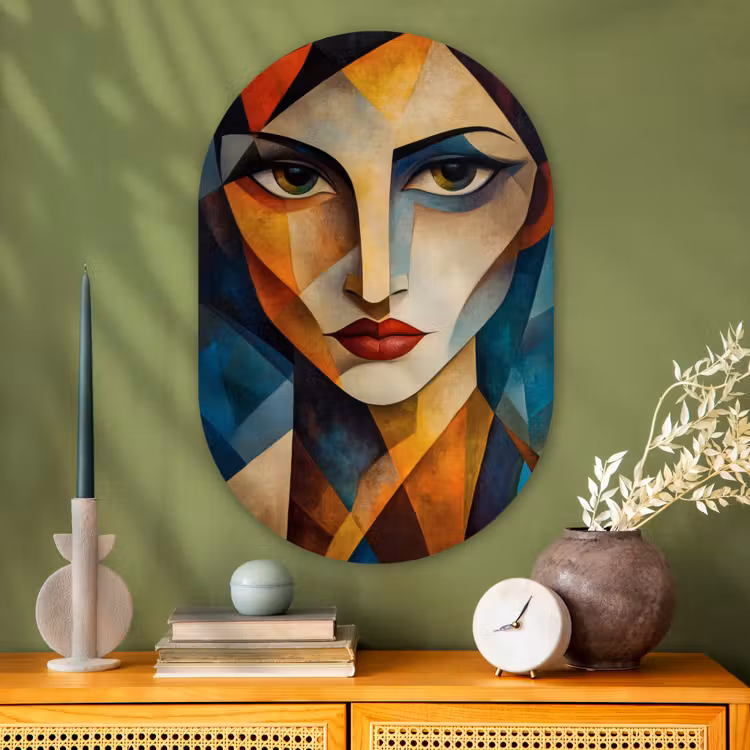 Muurovaal - Glas - Portret - Abstract - Vormen — 2