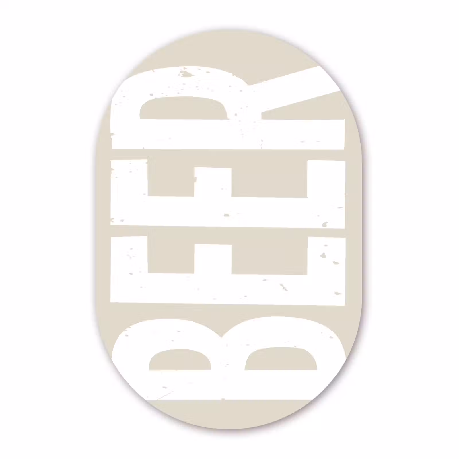 Muurovaal - Glas - Beer - Japandi - Beige - Decoratie — 1