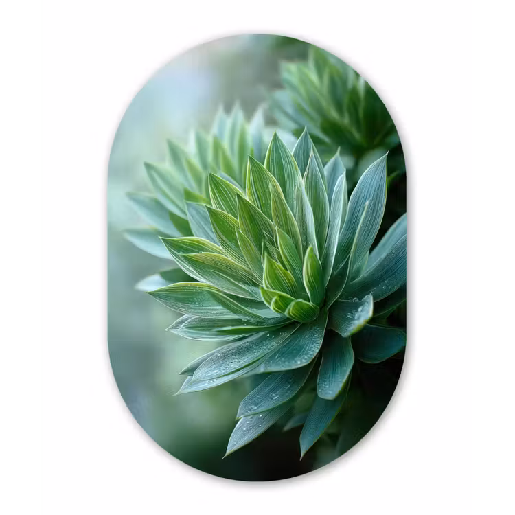 Muurovaal - Glas - Blad - Plant - Groen - Textuur — 1