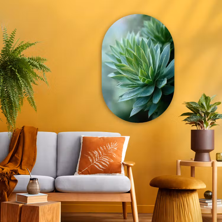 Muurovaal - Glas - Blad - Plant - Groen - Textuur — 3
