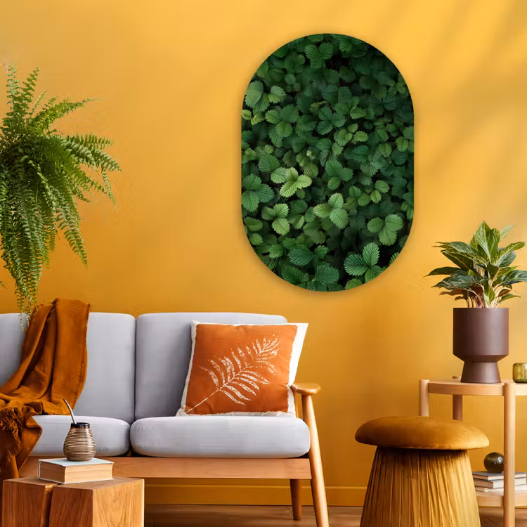 Muurovaal - Glas - Groen - Bladeren - Kartel - Zonlicht — 3