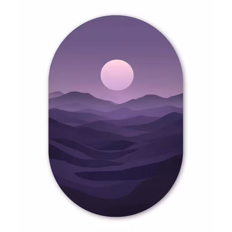 Muurovaal - Glas - Heuvels - Paars - Mist - Zon — 1