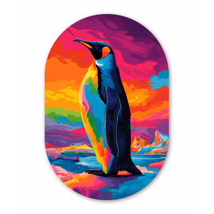 Muurovaal - Glas - Ijsschots - Pinguïn - Abstract - Lucht — 1