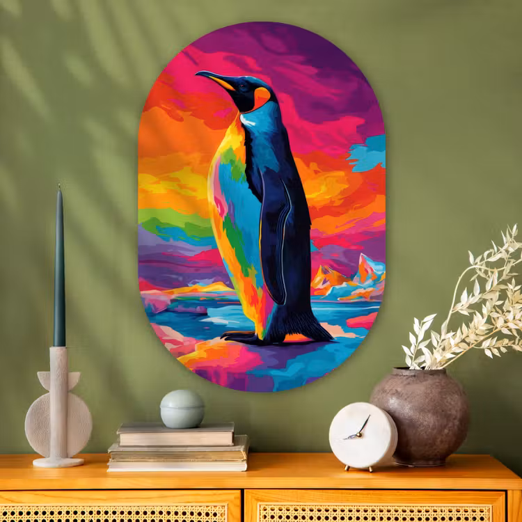 Muurovaal - Glas - Ijsschots - Pinguïn - Abstract - Lucht — 2