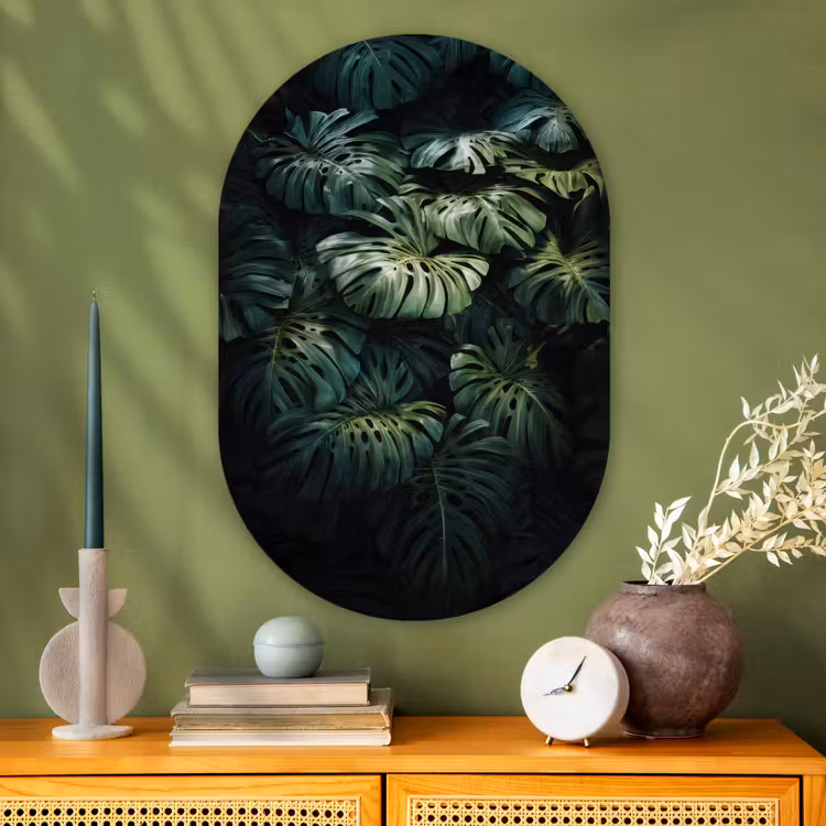 Muurovaal - Glas - Plant - Monstera - Lichtinval — 2