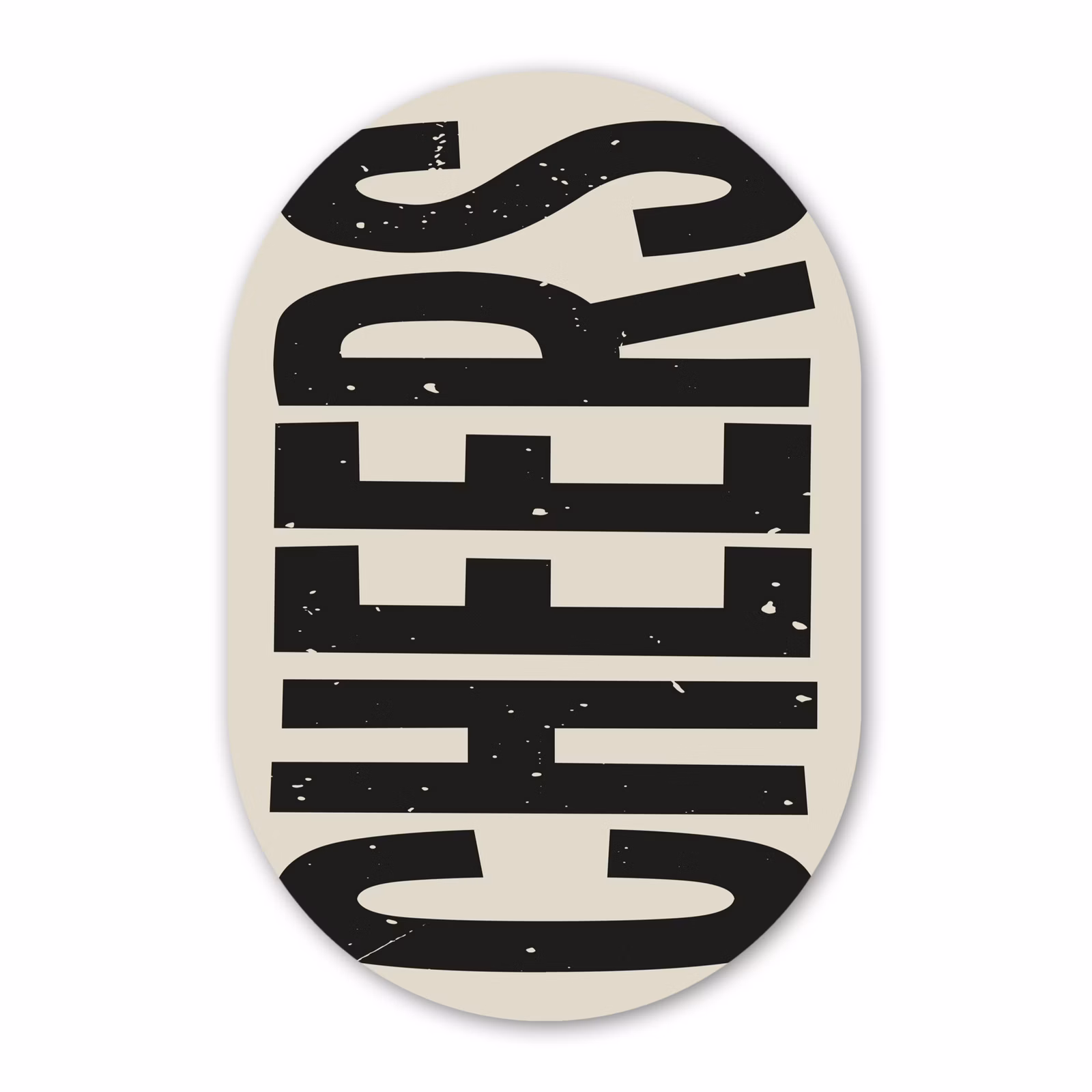 Muurovaal - Glas - Cheers - Japandi - Zwart - Letters — 1