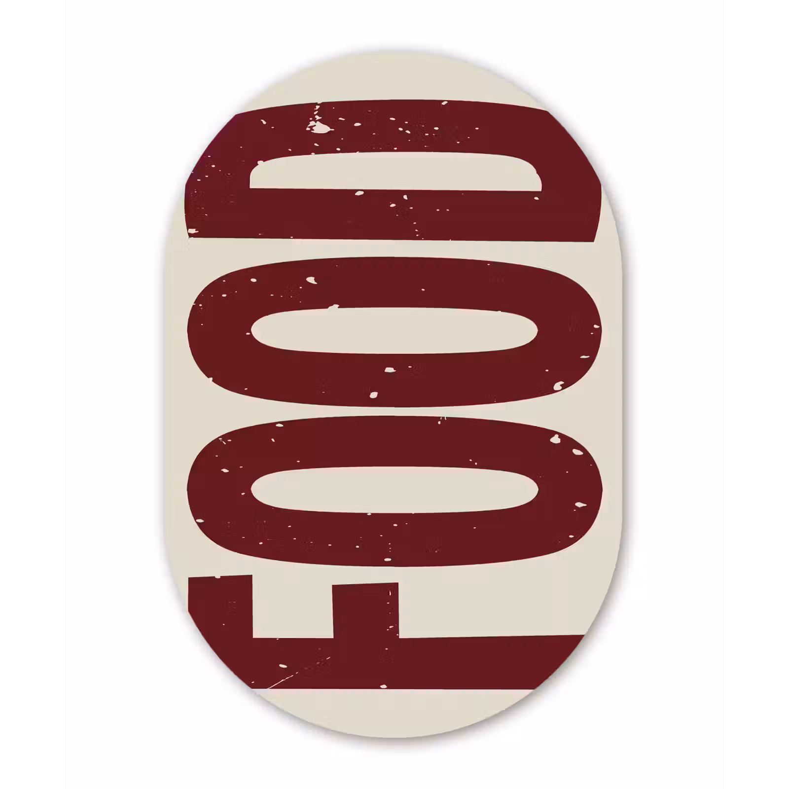 Muurovaal - Glas - Eten - Japandi - Rood - Decoratie — 1