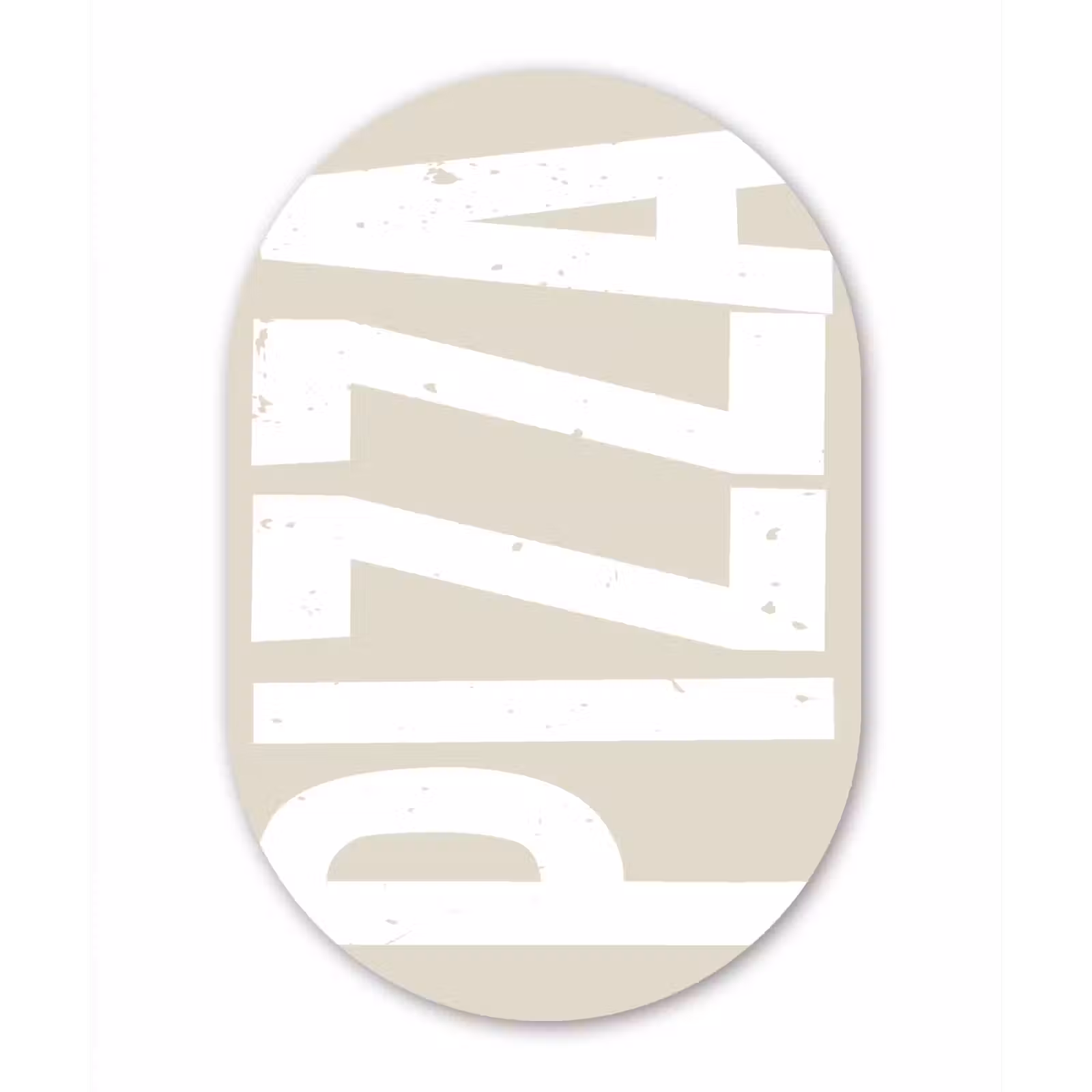 Muurovaal - Glas - Pizza - Decoratie - Japandi - Wit — 1