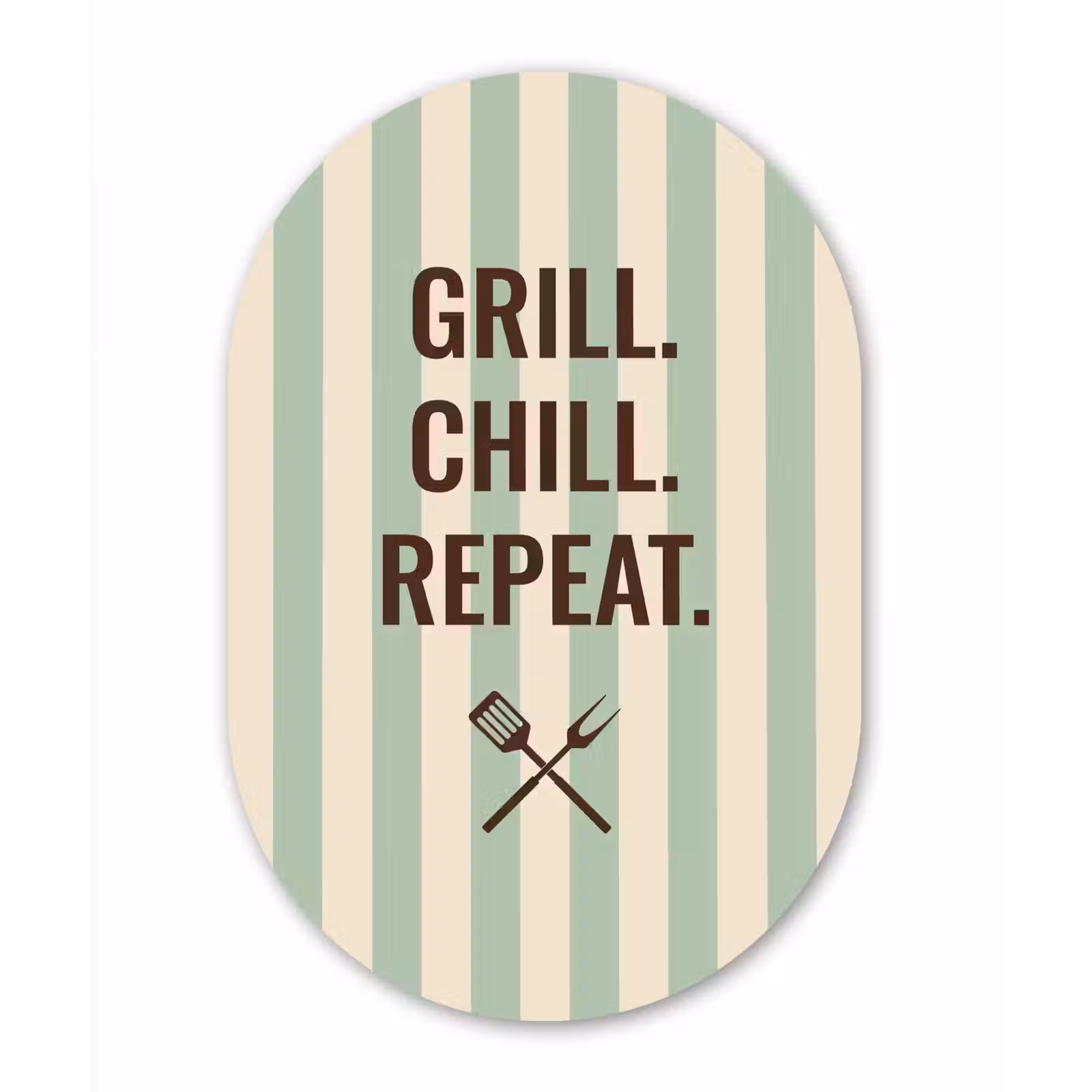 Muurovaal - Glas - Quote - Strepen - Grill — 1