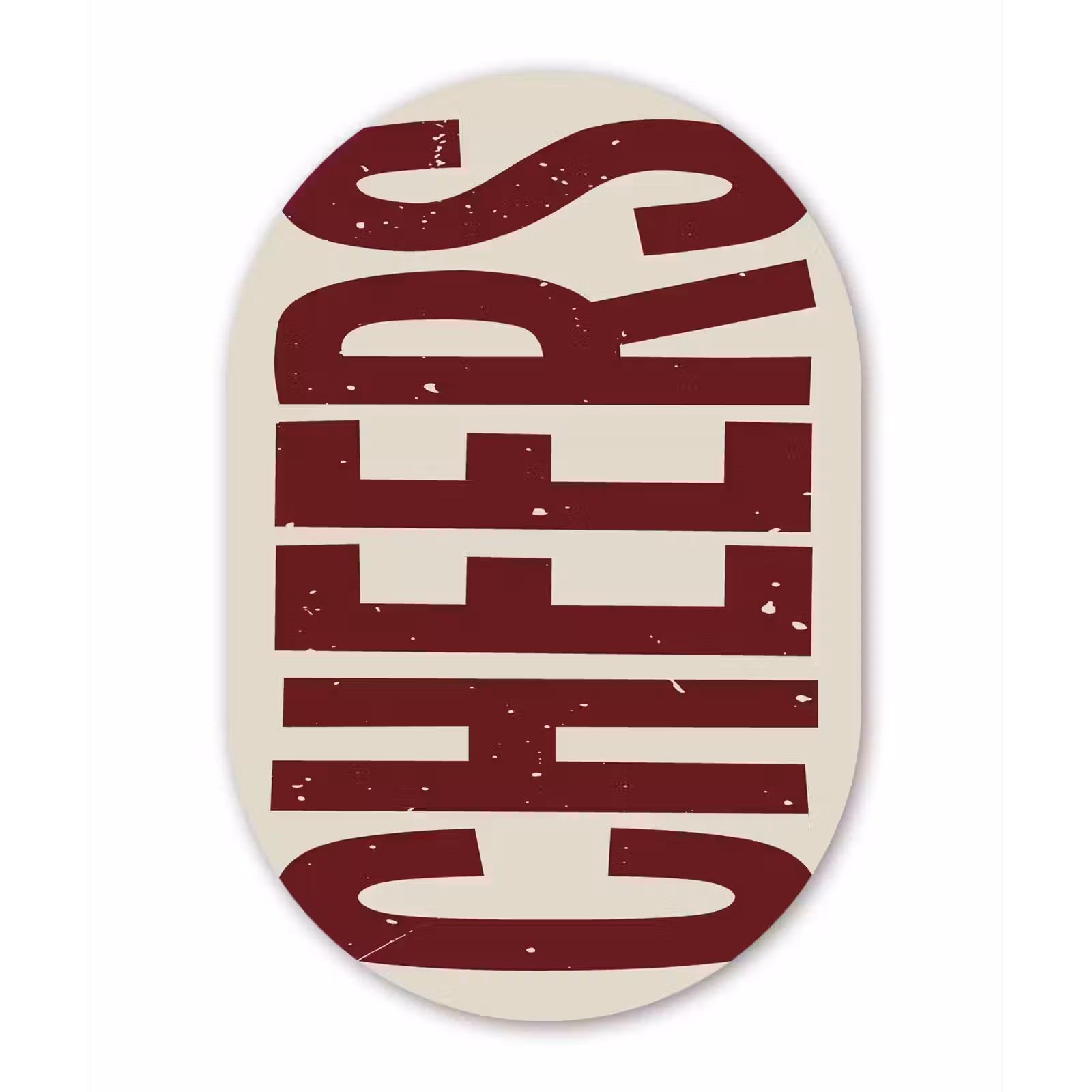 Muurovaal - Glas - Red - Cheers - Decoratie - Beige — 1