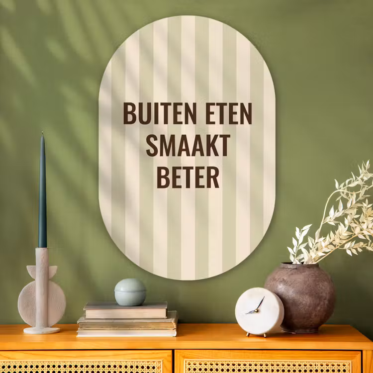 Muurovaal - Glas - Buiten - Quote - Strepen - Zomer — 2
