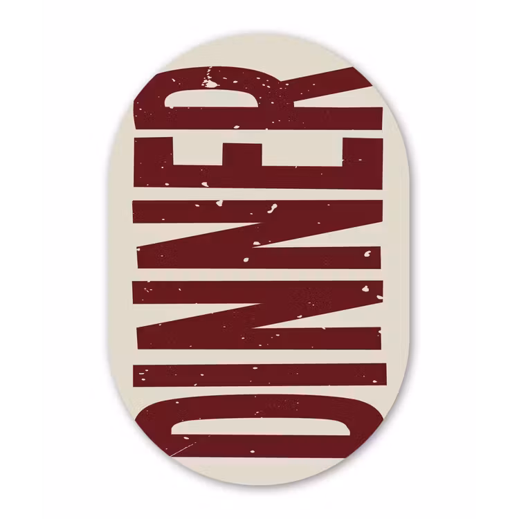 Muurovaal - Glas - Eten - Decoratie - Rood - Vintage — 1