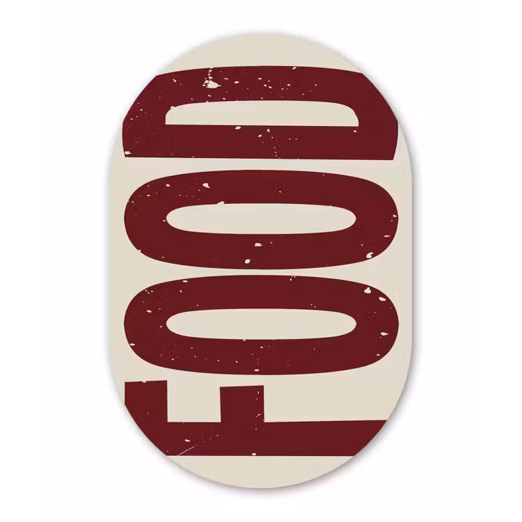 Muurovaal - Glas - Eten - Japandi - Rood - Decoratie — 1