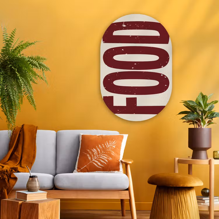 Muurovaal - Glas - Eten - Japandi - Rood - Decoratie — 3