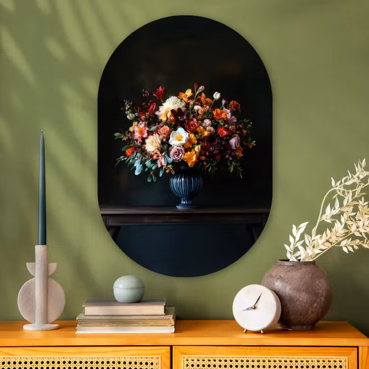 Muurovaal - Glas - Groot - Bloemen - Vaas - Boeket — 2