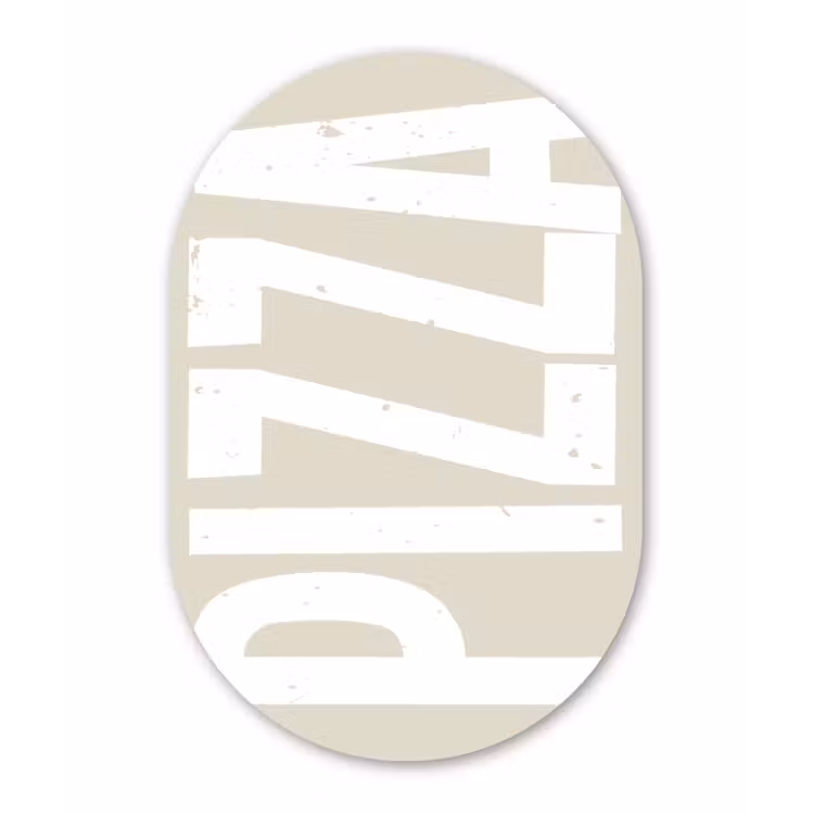Muurovaal - Glas - Pizza - Decoratie - Japandi - Wit — 1